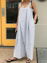 Casual Striped Wide-leg Jumpsuit