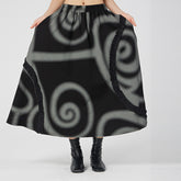 Urban Geometric Printed Splicing A-Line Skirt