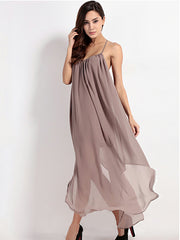 Casual V-Neck Backless Maxi Dress