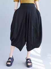 Loose Solid Color Wide Leg Casual Pants