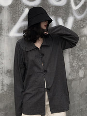 Women Retro Striped Loose Shirt