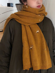 Women Cute Printed Christmas Scarf