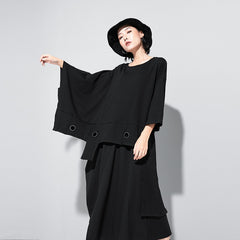 Women Stitching Loose Large Irregular Sweatshirt