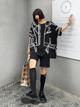 Women Round Neck Printed Loose Casual T-Shirt