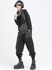 Contrast Stitching Bat Sleeve Bottoming Shirt T-Shirt