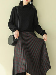 Solid Lace Collar Velvet Long Sleeve T-Shirt