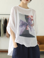 Printed Loose Pullover T Shirt