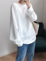 Loose Casual Solid Color Sweatshirt