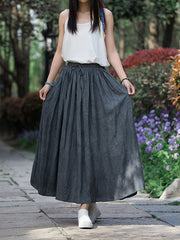 Large Hem Tie Dye Solid Color Loose Casual Skirt