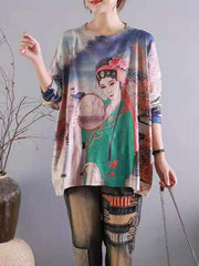 Vintage Multi-pattern Printed Sweater