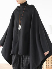 Loose Cropped Warm Hooded Cloak
