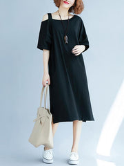 Loose Off-The-Shoulder Long T-Shirt