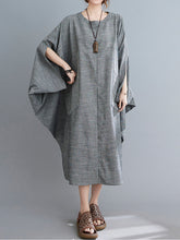 Round Neck Pullover Bat Sleeve Loose Casual Dress