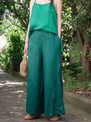 Casual Split-Side Wide Leg Culotte& Pants
