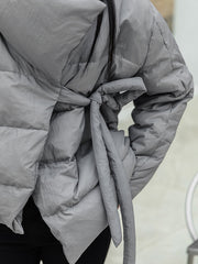 Simple Solid Color High-Neck Down Jacket