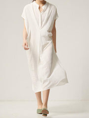 Loose Cross Front Thin Midi Dress