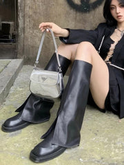 Urban Stylish Black Knee-Length High Boots