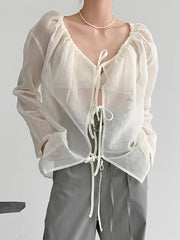 Perspective Straps Sunscreen Casual Shirt