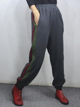 Loose Spliced Color Velvet Casual Pants