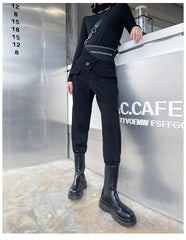 High-Waist Fashion Solid Color Thickened Pants