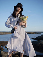 Striped Irregular Shirt Dress