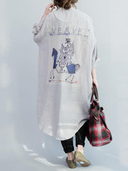 The New Long Sleeve Pure Color Long Shirt Dress