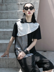 Colorblock Loose Casual Short Sleeve T-Shirt