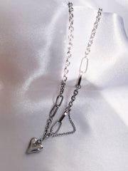 Retro Polished Niche Heart Necklace