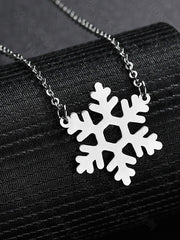 Women Simple Snowflake Pendant Geometric Necklace