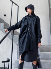 Solid Color Cropped Pleated Shirt Dress