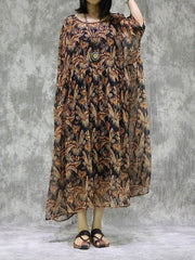 Loose A-Line 2-Pieces Butterfly Long Dress