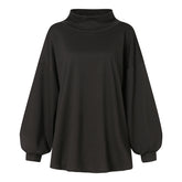 Loose Solid Color Pullover Sweatshirt