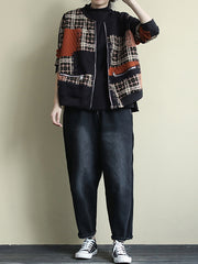 Printed Casual Zipper Coat