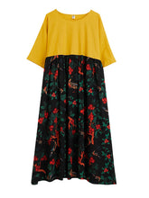 Original Floral Round-Neck Dress