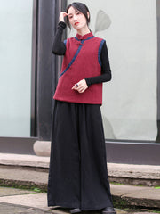 Retro Oriental Charm  Color-Block Waistcoat