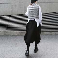 Pearl-Breasted Lamb Leg Lantern Tooling Cotton Bud Skirt