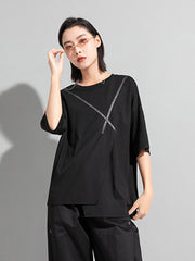 Simple Irregular Loose Sliming Summer T-Shirt