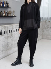 Women Pullover Stand Collar Stitching Sweatshirt