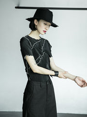 Original Irregularity Split-Side T-Shirts Tops