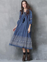 Vintage Oversize Embroidery Dress