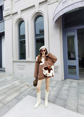 Women Color Matching Loose Casual Sweatshirt