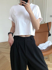 Loose Chic Solid Simple Comfortable Short T-Shirts