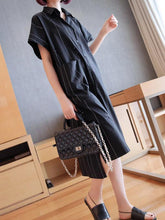 Loose Striped Shirt High-Low Dress