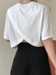 Original Solid Split-Back T-Shirts Tops