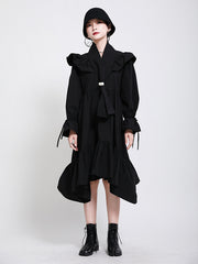Women Japanese Solid Color Mid Length Dress