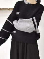 Casual Contrast Spit-Joint Sweater