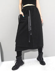 Bandage Cropped Solid Skirt