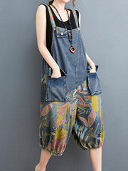 Strap Stitching Loose Printed Lantern Casual Pants