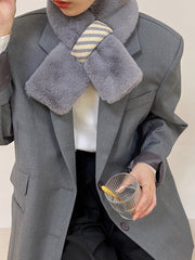 Casual Versatile Cross Plush Scarf