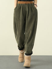 Women Retro Loose Color Matching Casual Pants